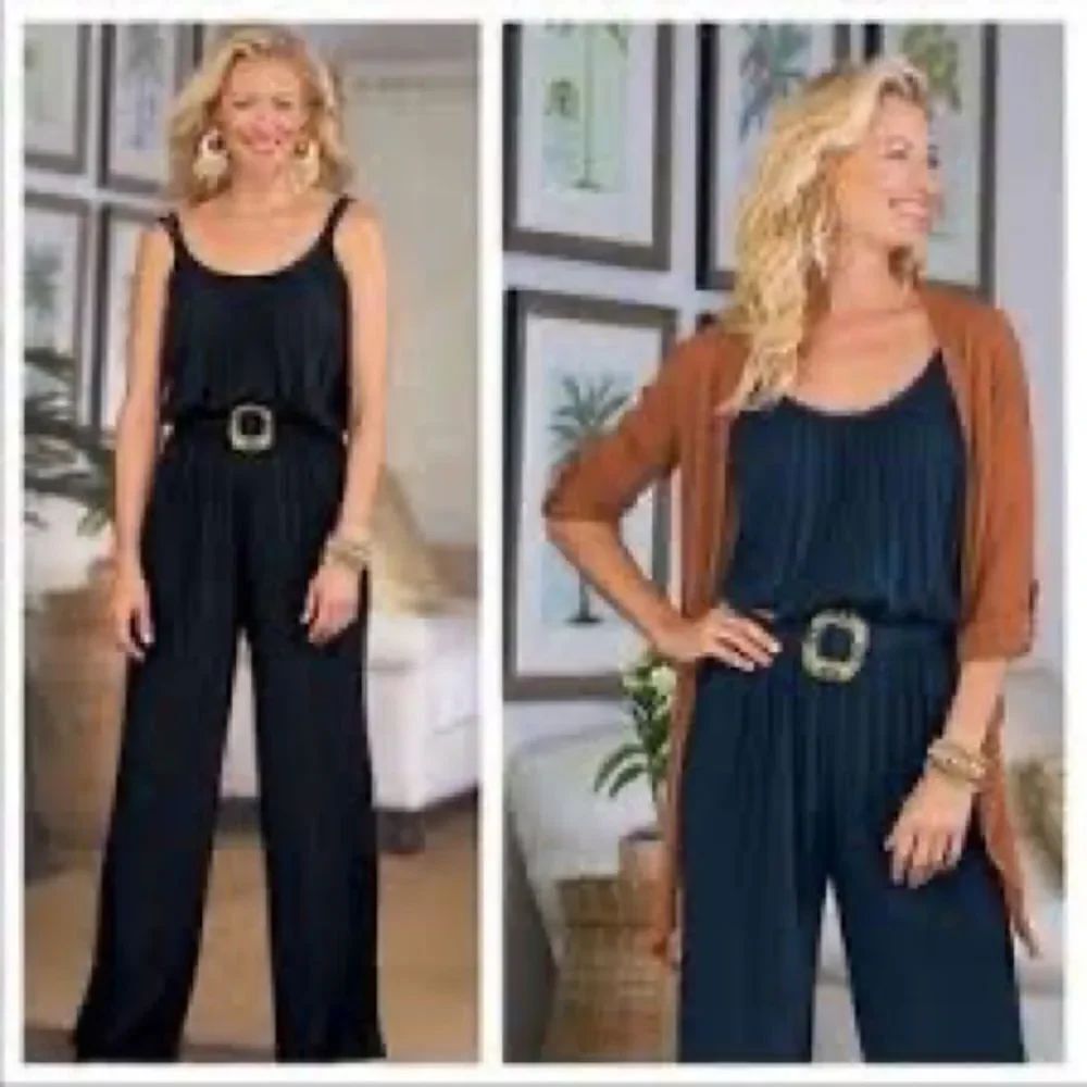 Soft Surroundings Navy Blue St. Lucia Jumpsuit